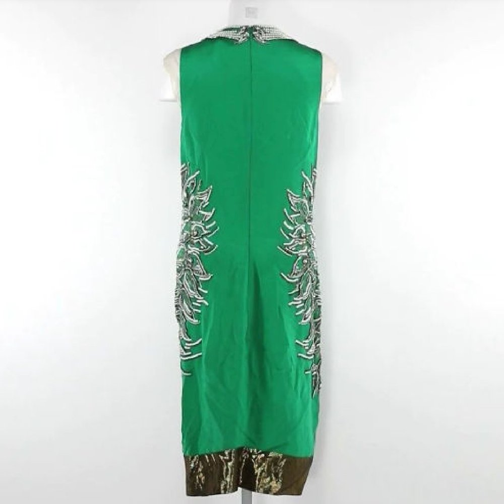 Thakoon green beaded silk dress size 6 - Picture 2 of 8